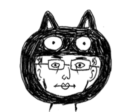 Blackcat & Stupid cat lover sticker #12480453