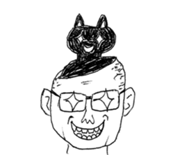Blackcat & Stupid cat lover sticker #12480456