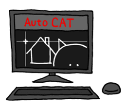 A cat that manages the construction site sticker #12485289