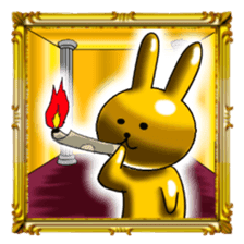 Golden Rabbit3 for rich man sticker #12485390
