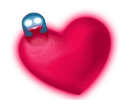Cute Heart-Glowing Ghost (animated) sticker #12489365