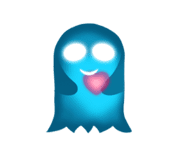 Cute Heart-Glowing Ghost (animated) sticker #12489370