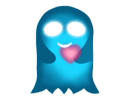 Cute Heart-Glowing Ghost (animated) sticker #12489374