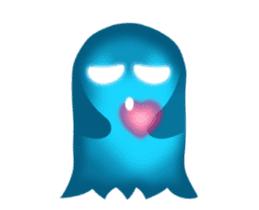 Cute Heart-Glowing Ghost (animated) sticker #12489377
