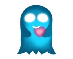 Cute Heart-Glowing Ghost (animated) sticker #12489381