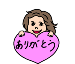 Convenient stamp of chubby girls sticker #12493408