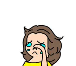 Convenient stamp of chubby girls sticker #12493439