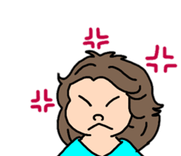 Convenient stamp of chubby girls sticker #12493440