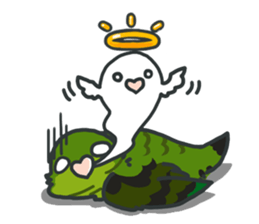 Lineolated parakeet and friends 2 sticker #12495076