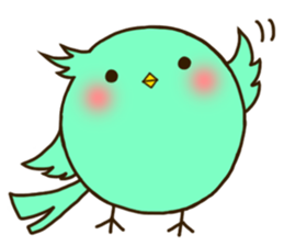the round cute bird sticker #12496702