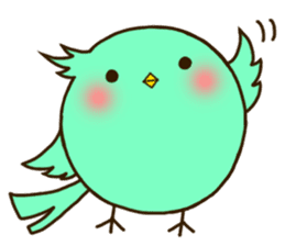 the round cute bird sticker #12496702