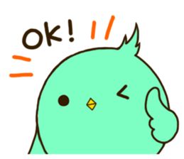 the round cute bird sticker #12496703