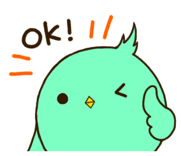 the round cute bird sticker #12496703