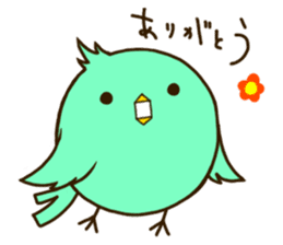 the round cute bird sticker #12496704