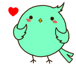 the round cute bird sticker #12496706