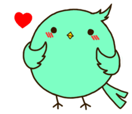 the round cute bird sticker #12496706