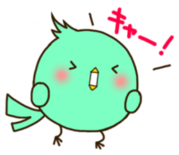 the round cute bird sticker #12496707