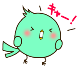 the round cute bird sticker #12496707