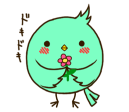 the round cute bird sticker #12496709