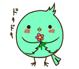 the round cute bird sticker #12496709