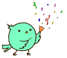 the round cute bird sticker #12496712