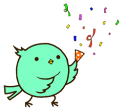 the round cute bird sticker #12496712