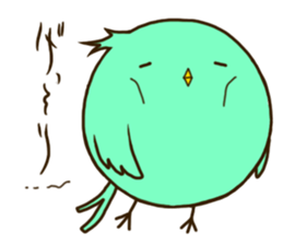 the round cute bird sticker #12496718