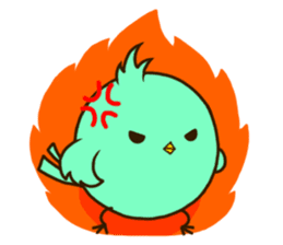 the round cute bird sticker #12496724