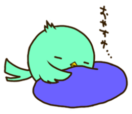 the round cute bird sticker #12496726