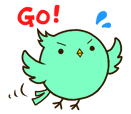 the round cute bird sticker #12496734