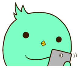 the round cute bird sticker #12496735