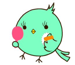 the round cute bird sticker #12496736