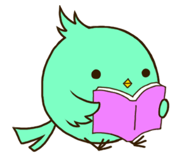 the round cute bird sticker #12496738