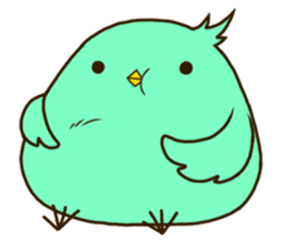 the round cute bird sticker #12496739