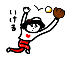 She belong to the softball club. sticker #12497054