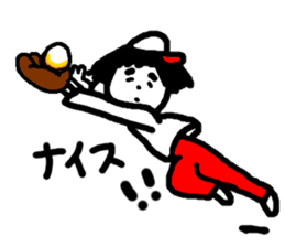 She belong to the softball club. sticker #12497061