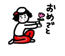 She belong to the softball club. sticker #12497066