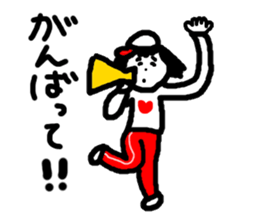 She belong to the softball club. sticker #12497068