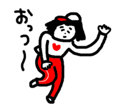 She belong to the softball club. sticker #12497069