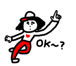 She belong to the softball club. sticker #12497078