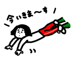 She belong to the softball club. sticker #12497082