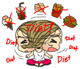 Angela eating and working out sticker #12504863