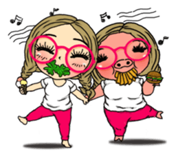 Angela eating and working out sticker #12504865