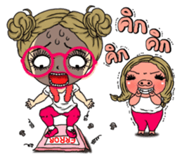 Angela eating and working out sticker #12504866