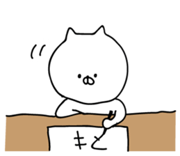 lovery white cats and bear sticker #12506712