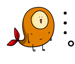 Alien from fried prawn sticker #12507012