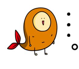 Alien from fried prawn sticker #12507012