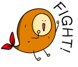 Alien from fried prawn sticker #12507014