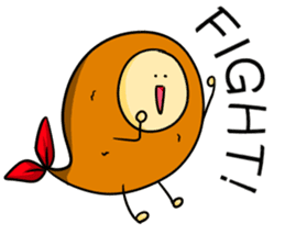 Alien from fried prawn sticker #12507014