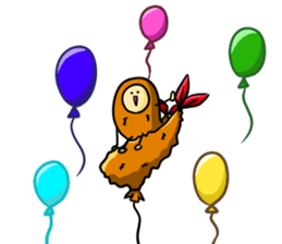 Alien from fried prawn sticker #12507022